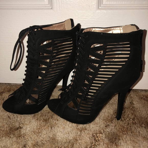 Platform Peep-toe Booties Heels ❤️ - Picture 2 of 5